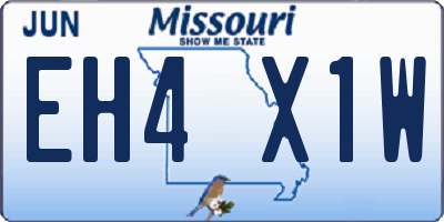 MO license plate EH4X1W