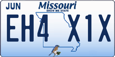 MO license plate EH4X1X