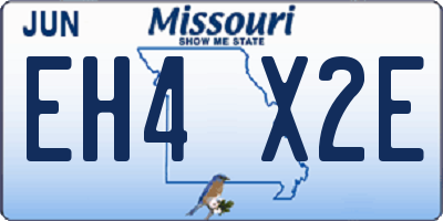 MO license plate EH4X2E
