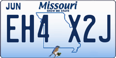 MO license plate EH4X2J