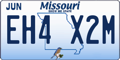 MO license plate EH4X2M