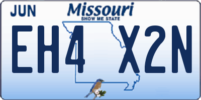 MO license plate EH4X2N