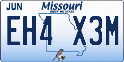 MO license plate EH4X3M