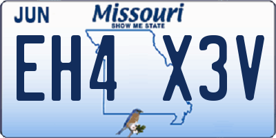 MO license plate EH4X3V