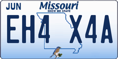 MO license plate EH4X4A