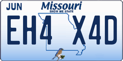 MO license plate EH4X4D