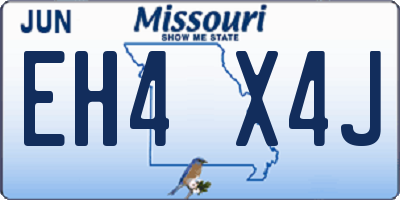 MO license plate EH4X4J