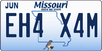 MO license plate EH4X4M