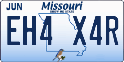 MO license plate EH4X4R