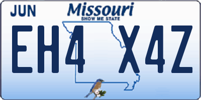 MO license plate EH4X4Z