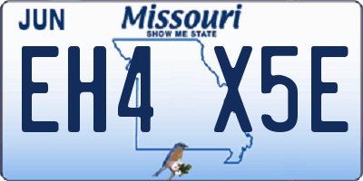 MO license plate EH4X5E