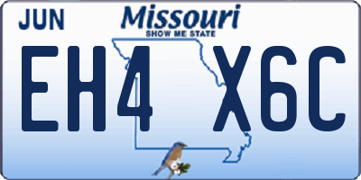 MO license plate EH4X6C