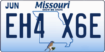 MO license plate EH4X6E