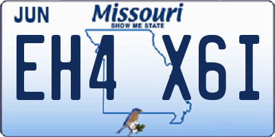 MO license plate EH4X6I
