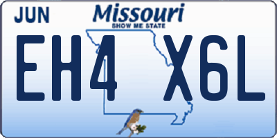 MO license plate EH4X6L