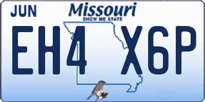 MO license plate EH4X6P