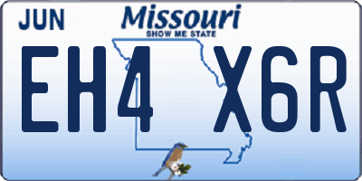 MO license plate EH4X6R