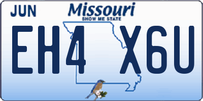 MO license plate EH4X6U