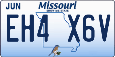 MO license plate EH4X6V