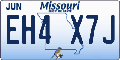 MO license plate EH4X7J