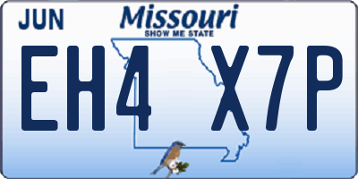 MO license plate EH4X7P