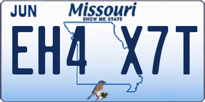 MO license plate EH4X7T