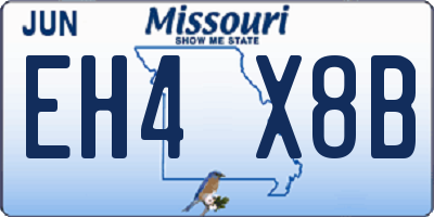 MO license plate EH4X8B