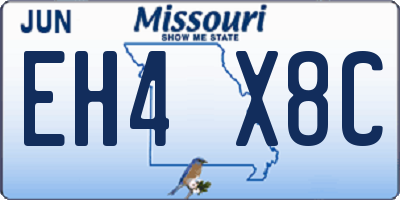 MO license plate EH4X8C