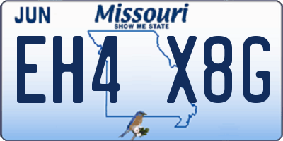 MO license plate EH4X8G