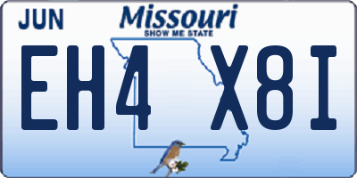 MO license plate EH4X8I