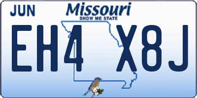 MO license plate EH4X8J