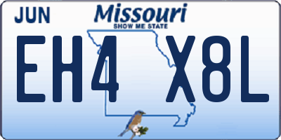 MO license plate EH4X8L
