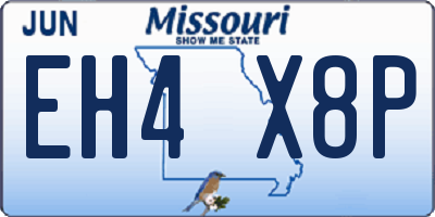 MO license plate EH4X8P