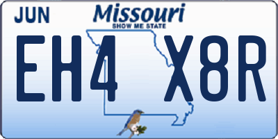 MO license plate EH4X8R