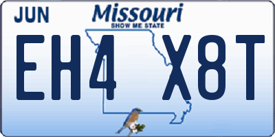 MO license plate EH4X8T