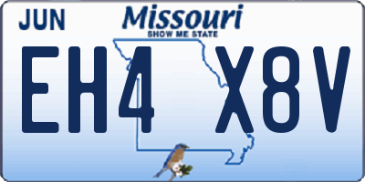 MO license plate EH4X8V