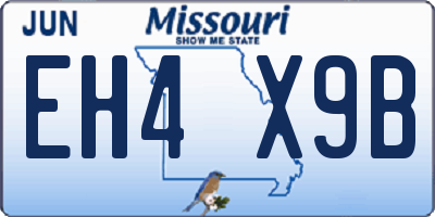 MO license plate EH4X9B