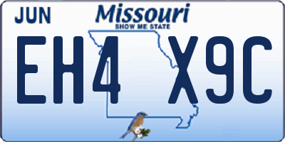 MO license plate EH4X9C
