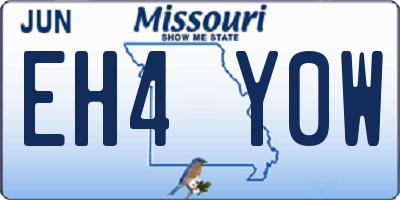 MO license plate EH4Y0W