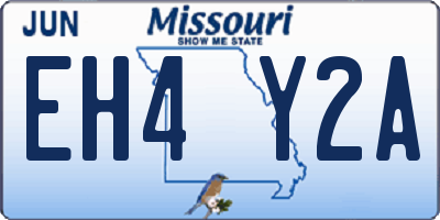 MO license plate EH4Y2A