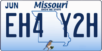 MO license plate EH4Y2H