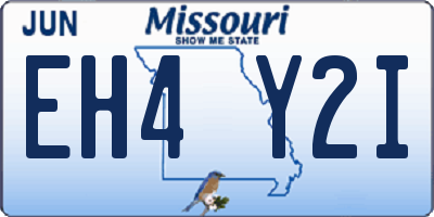 MO license plate EH4Y2I
