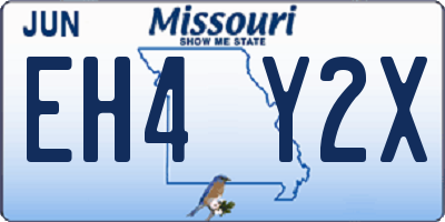 MO license plate EH4Y2X