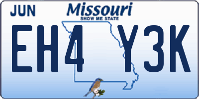 MO license plate EH4Y3K