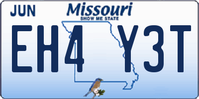 MO license plate EH4Y3T