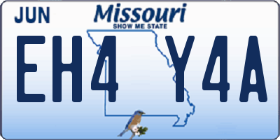 MO license plate EH4Y4A