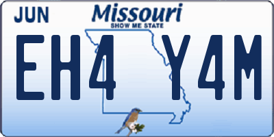 MO license plate EH4Y4M