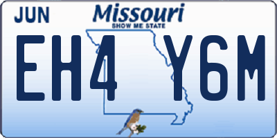 MO license plate EH4Y6M
