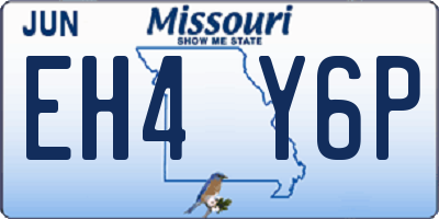 MO license plate EH4Y6P