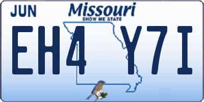 MO license plate EH4Y7I
